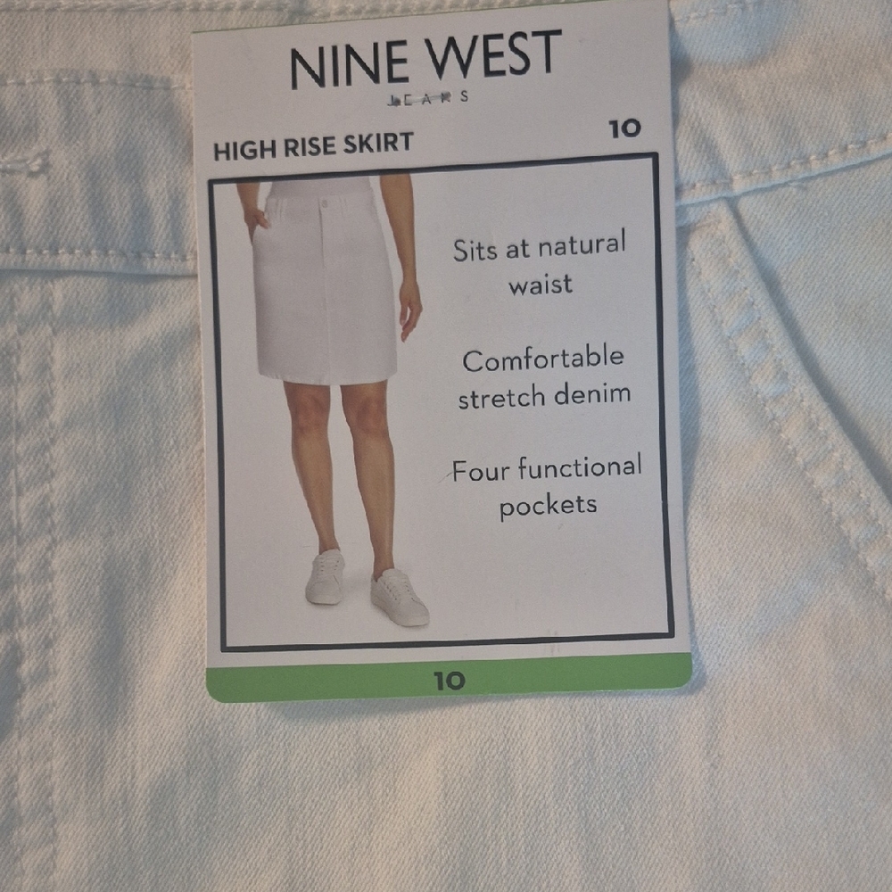 Nine West White Denim Skirt